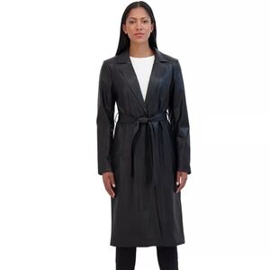Womans Sebby Faux Leather Trench Coat